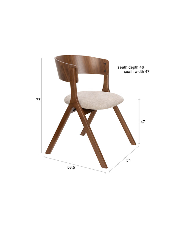 Stoel Bresso Beige (set van 2)