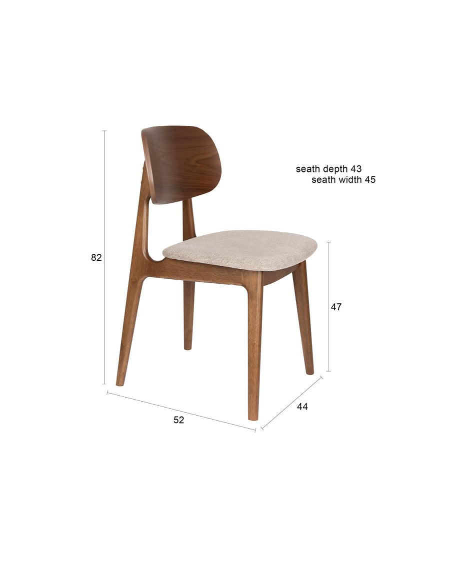 Stoel Marais Hout/Beige (set van 2)