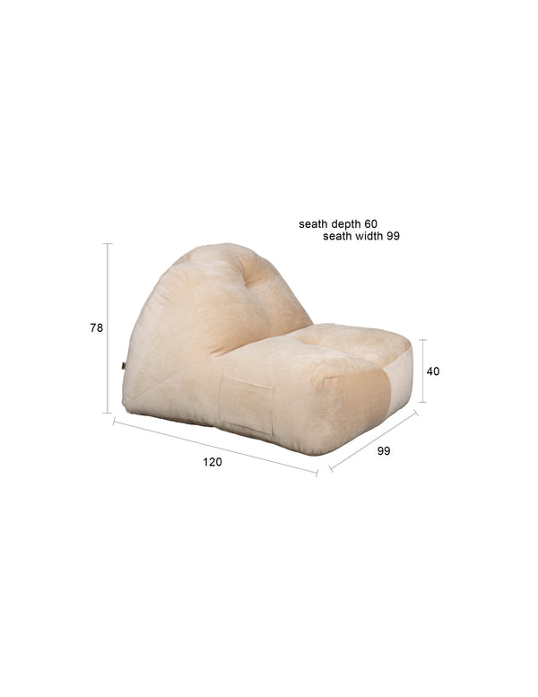 Loungestoel Tombag Beige