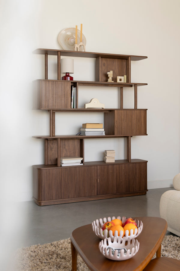 Boekenkast Barbier Notenhout