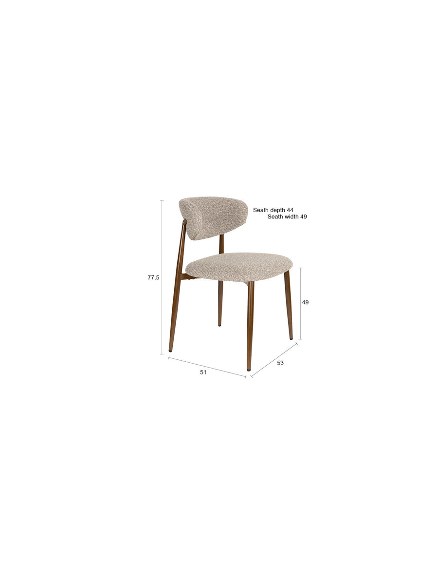 Stoel Noor Bruin (set of 2)