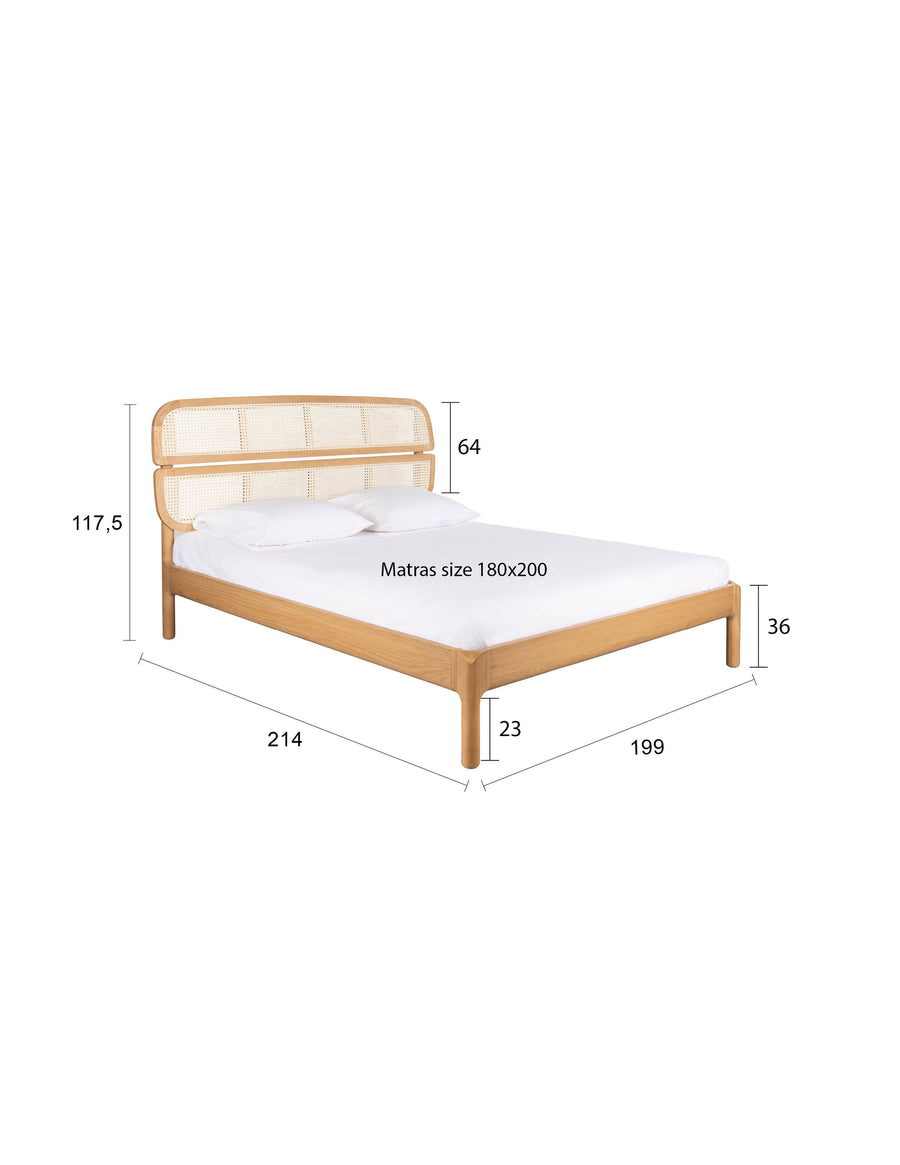 Bed Storm Vlechtwerk Naturel 180