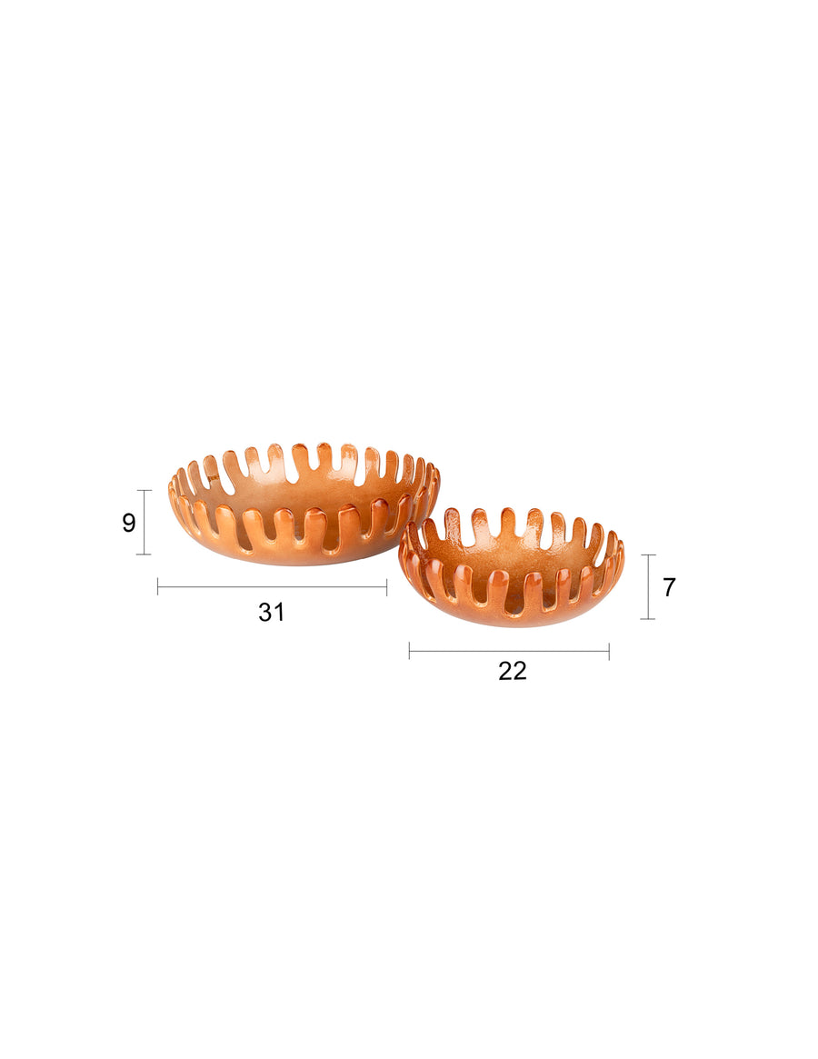 Dienblad Onda Cognac (set van 2)