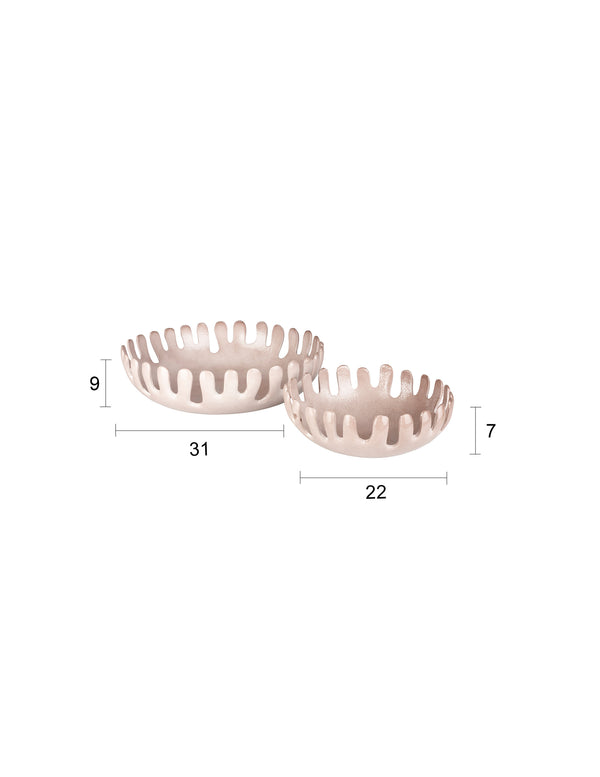 Dienblad Onda Taupe (set van 2)