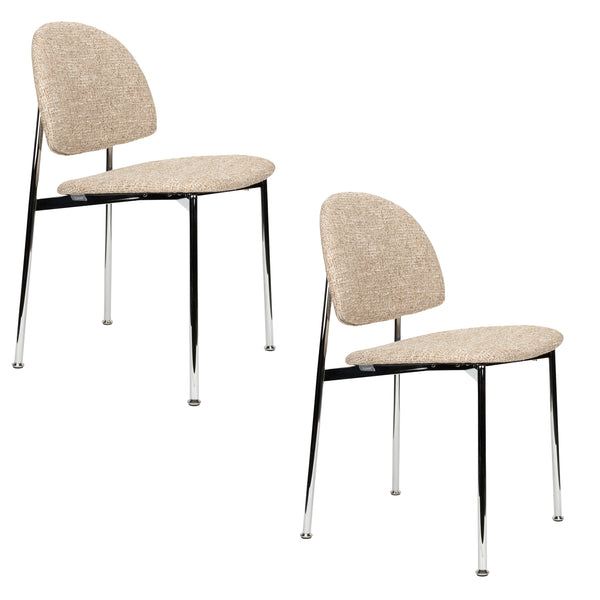 Stoel Sunrise Zilver/Beige (set van 2)