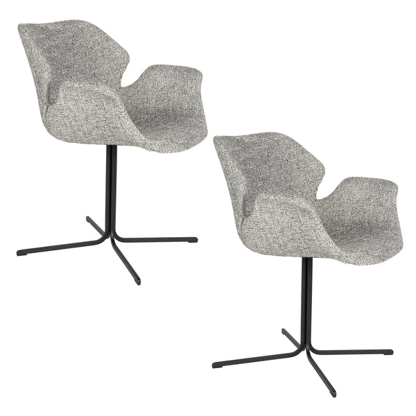 Fauteuil Nikki Grijs (set van 2)