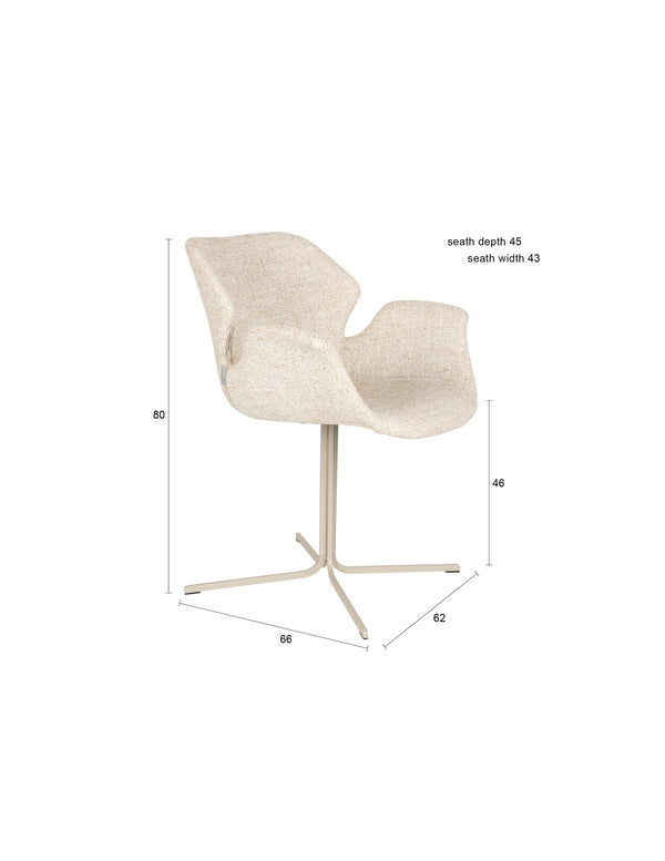 Fauteuil Nikki Beige (set van 2)