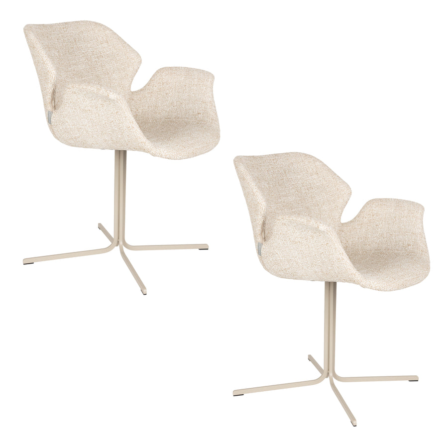 Fauteuil Nikki Beige (set van 2)
