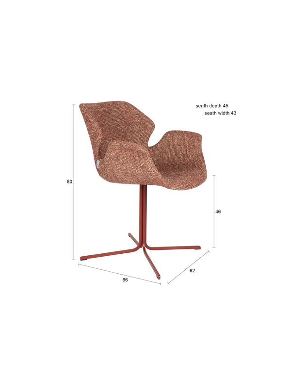 Fauteuil Nikki Rood (set van 2)