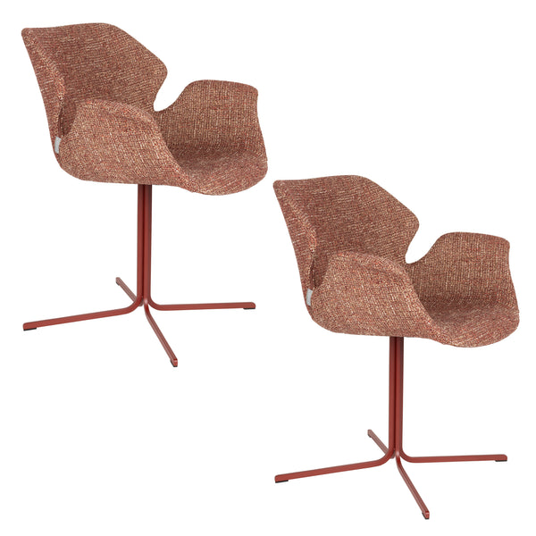 Fauteuil Nikki Rood (set van 2)