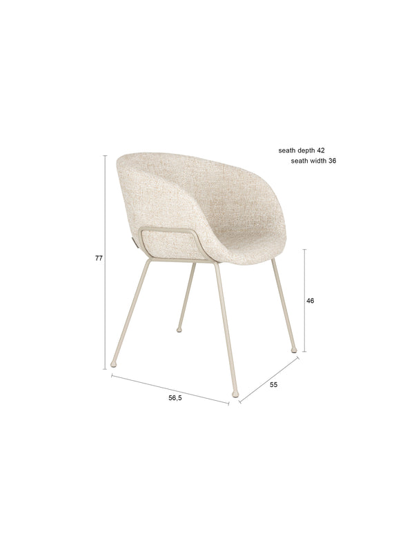 Fauteuil Feston Beige (set van 2)