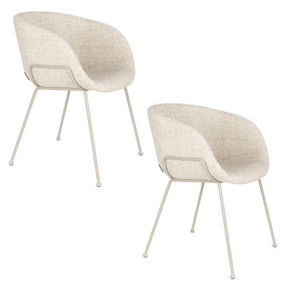 Fauteuil Feston Beige (set van 2)