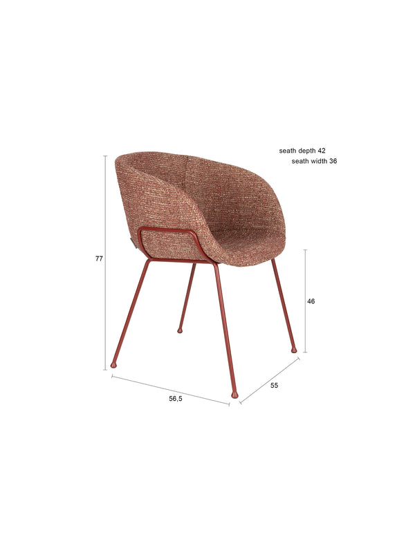Fauteuil Feston Rood (set van 2)
