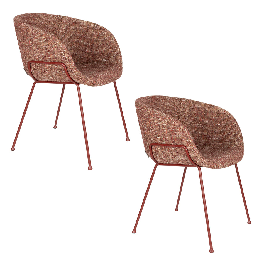 Fauteuil Feston Rood (set van 2)