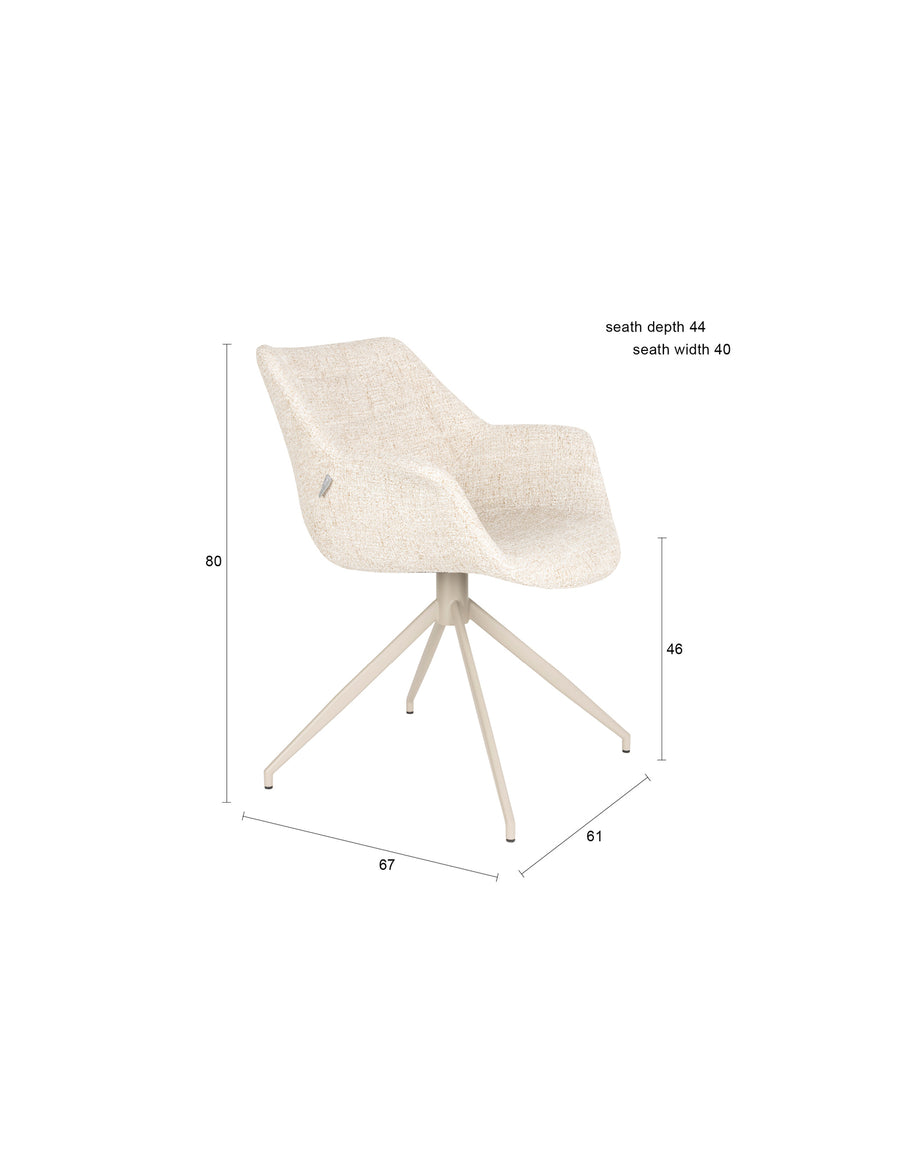 Fauteuil Doulton Beige (set van 2)