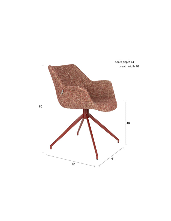Fauteuil Doulton Rood (set van 2)