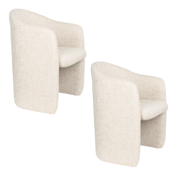 Contour eetkamerstoel armleuning beige (set of 2)