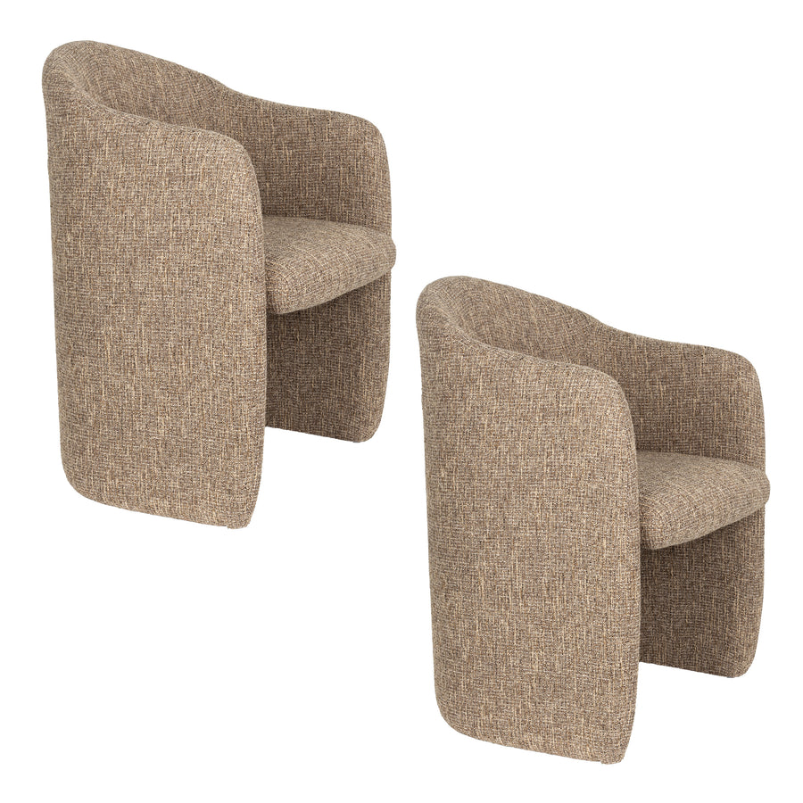Contour eetkamerstoel armleuning lichtbruin (set of 2)