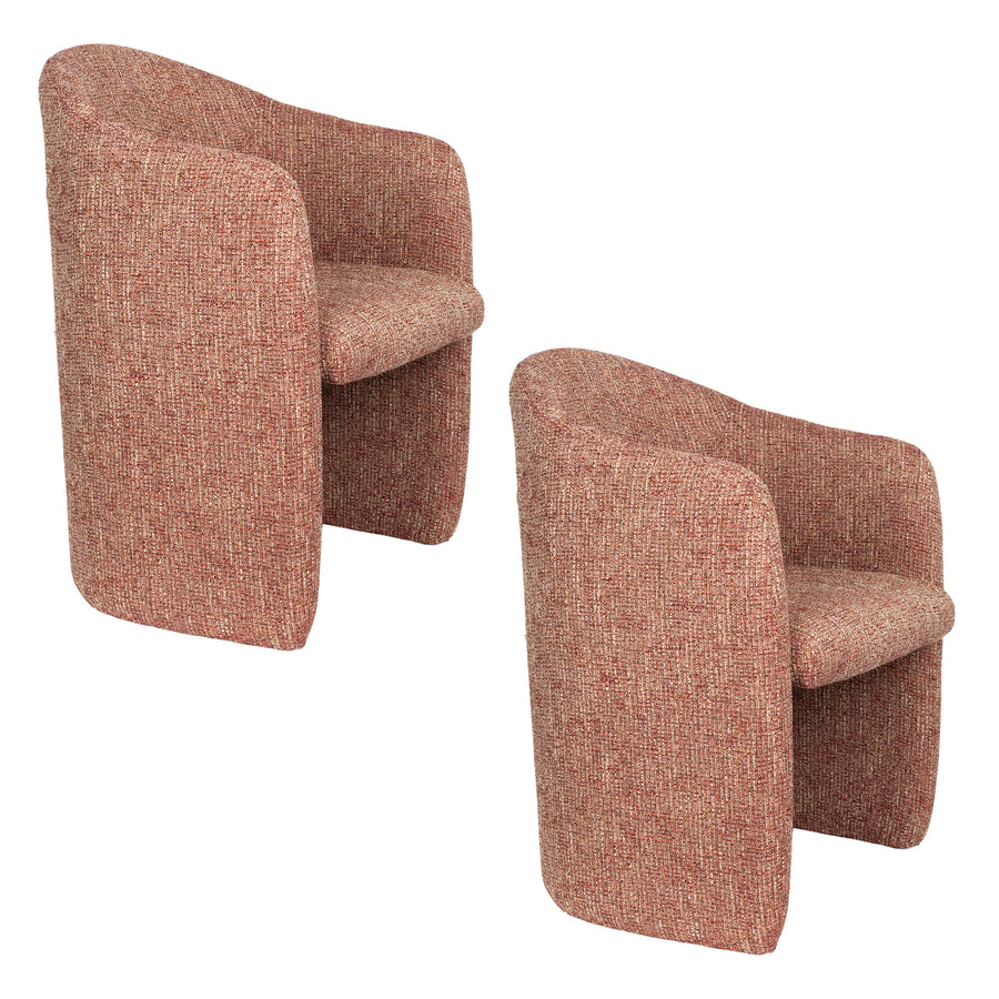 Contour eetkamerstoel armleuning terracotta rood (set of 2)