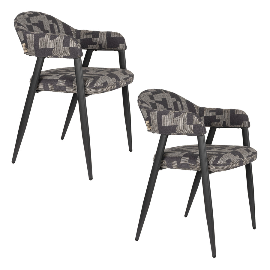Stoel Miyo Donker Bruin (set van 2)