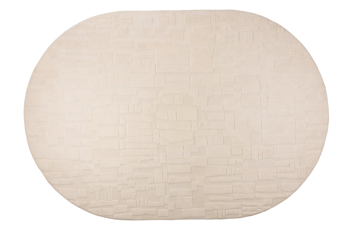 Bricks vloerkleed ovaal 200x290 cm grijs/ beige