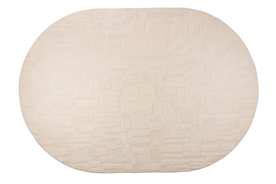 Bricks vloerkleed ovaal 200x290 cm grijs/ beige