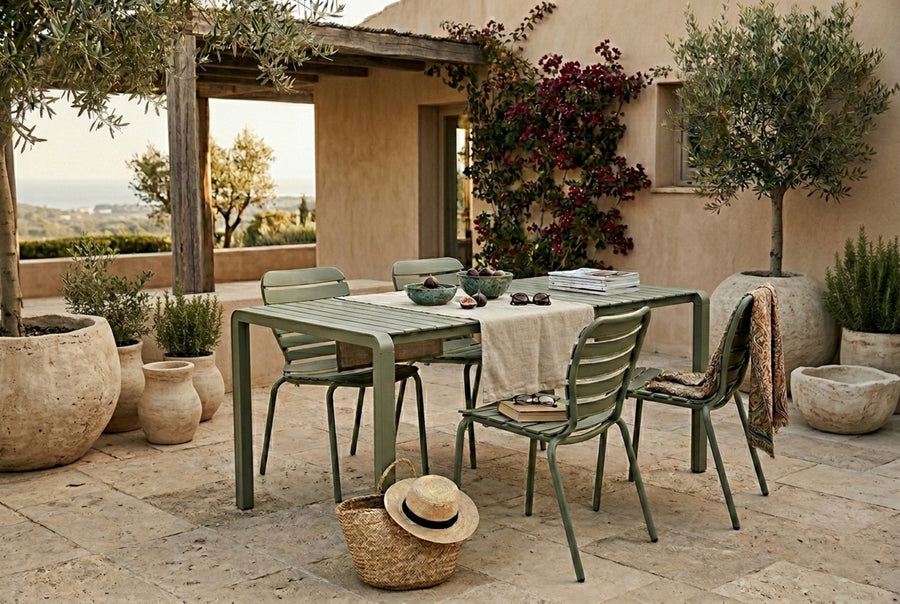 Set Tuintafel Vondel 168,5 + 4 Stoel Vondel Groen