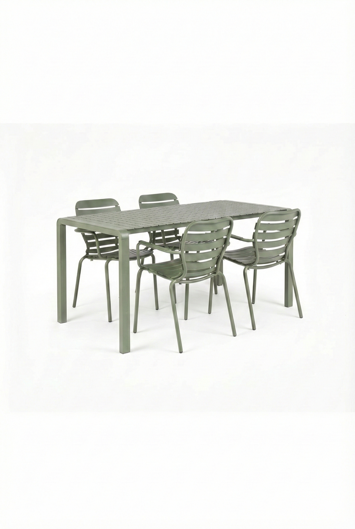 Set Tuintafel Vondel 168,5 + 4 Fauteuil Vondel Groen