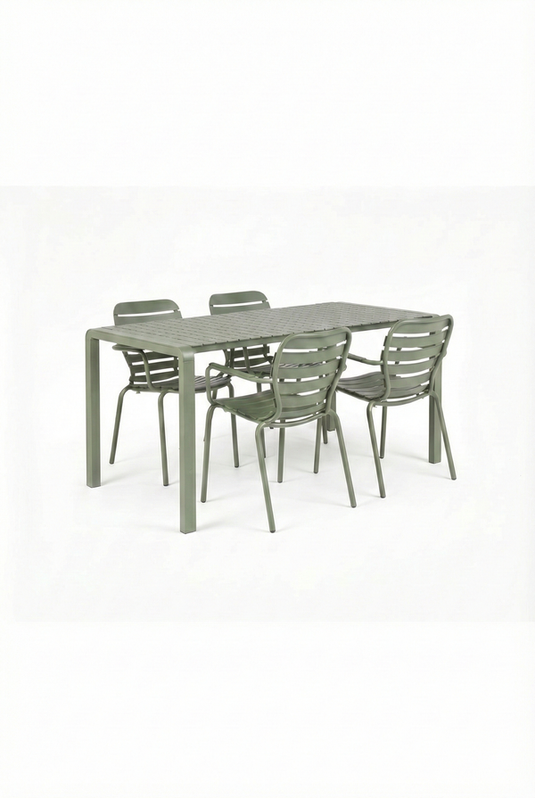 Set Tuintafel Vondel 168,5 + 4 Fauteuil Vondel Groen