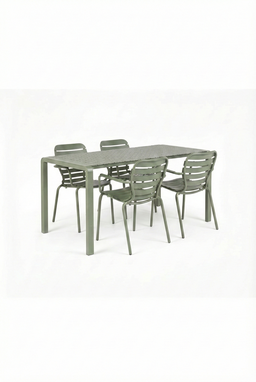 Set Tuintafel Vondel 168,5 + 4 Fauteuil Vondel Groen