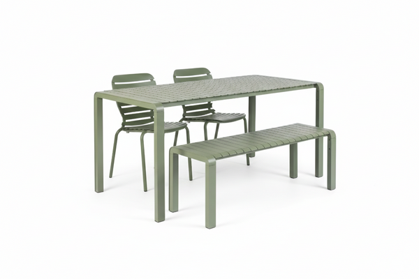 Set Tuintafel Vondel 168,5 + 2 Stoel + Bank Vondel Groen