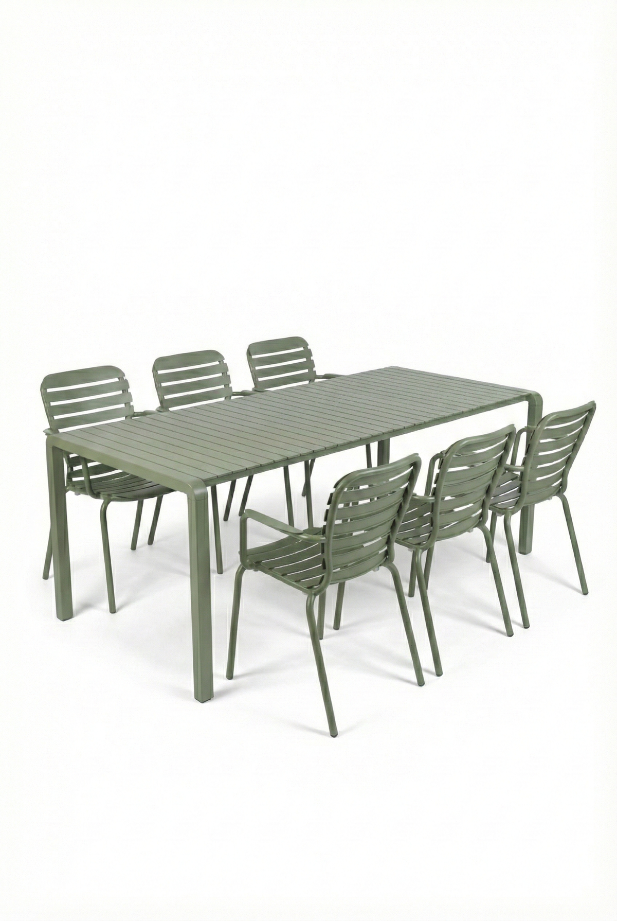 Set Tuintafel Vondel 214 + 6 Fauteuil Vondel Groen