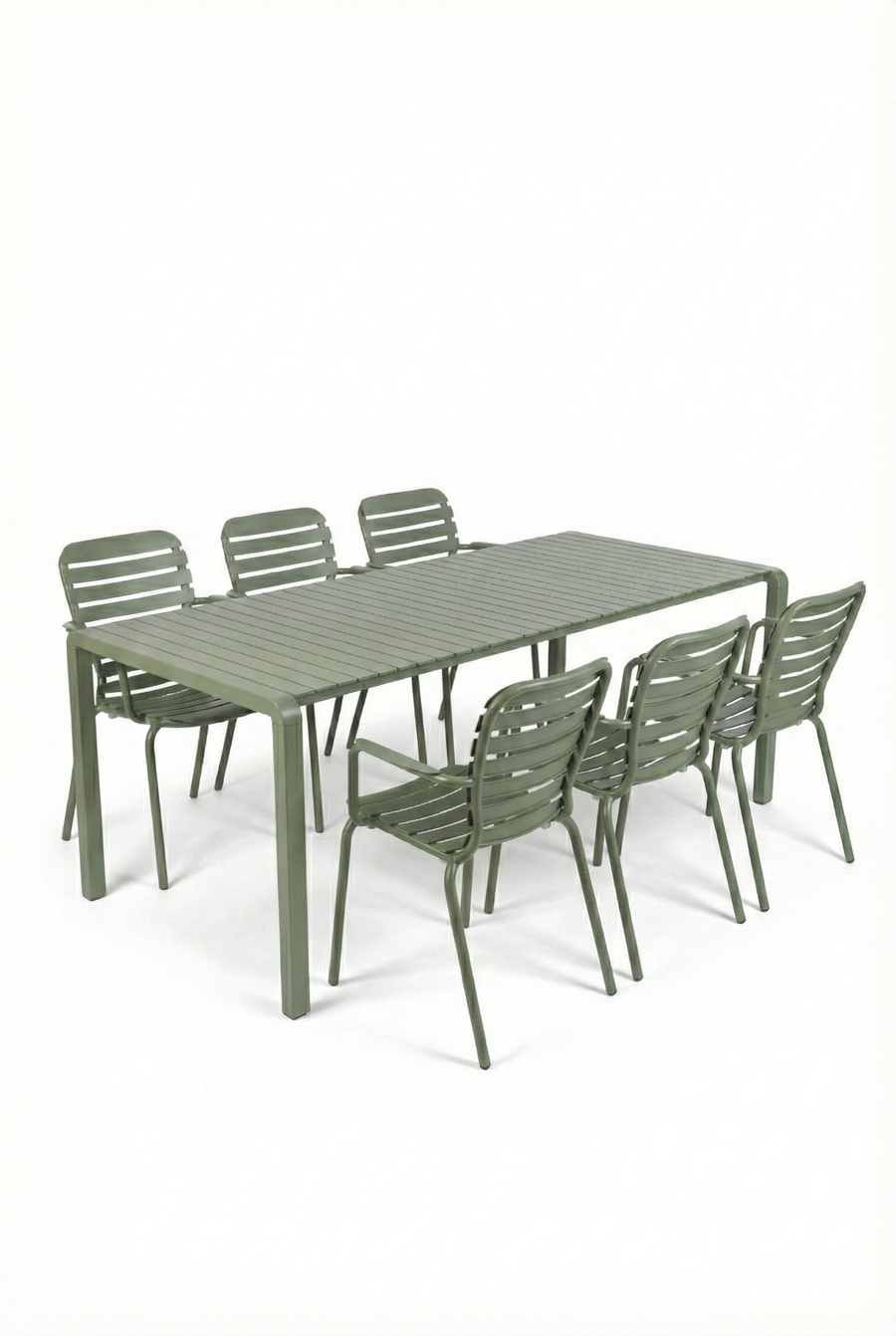 Set Tuintafel Vondel 214 + 6 Fauteuil Vondel Groen