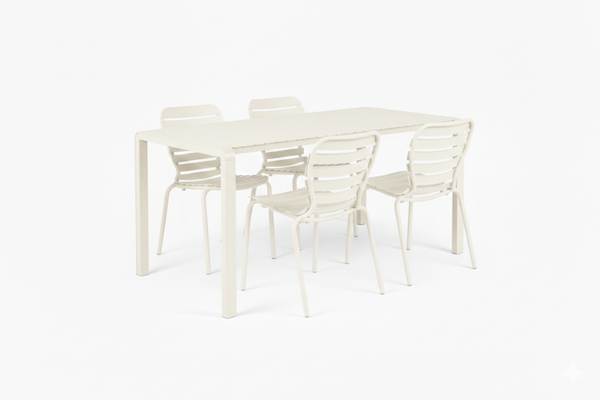 Set Tuintafel Vondel 168,5 + 4 Stoel Vondel Wit