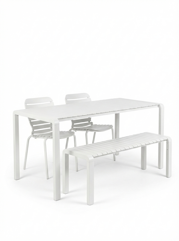 Set Tuintafel Vondel 168,5 + 2 Stoel + Bank Vondel Wit