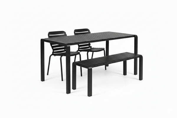 Set Tuintafel Vondel 168,5 + 2 Stoel + Bank Vondel Zwart