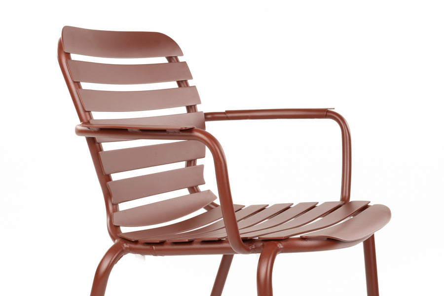 Set Tuintafel Vondel 214 + 6 Fauteuil Vondel Rood