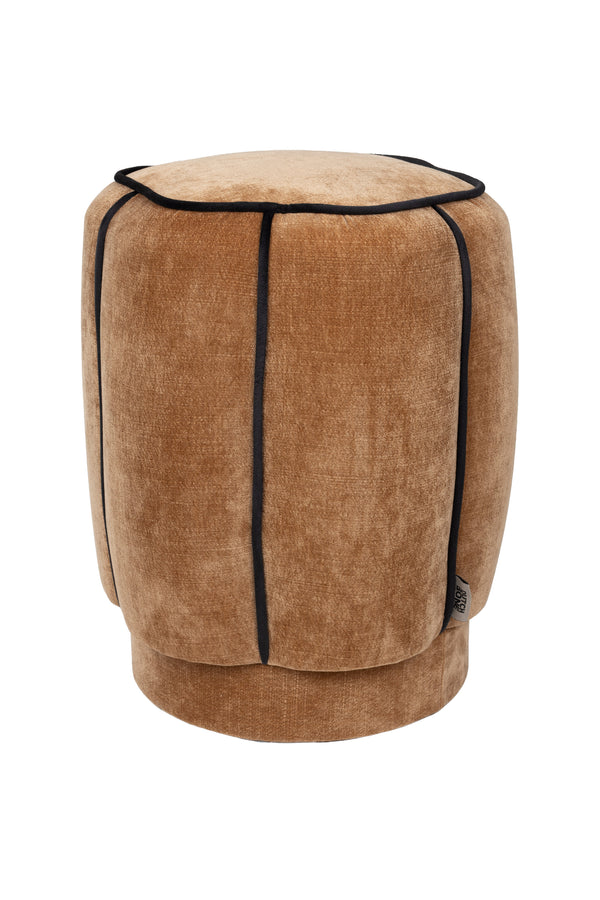 Poef Donna Velours Licht Bruin