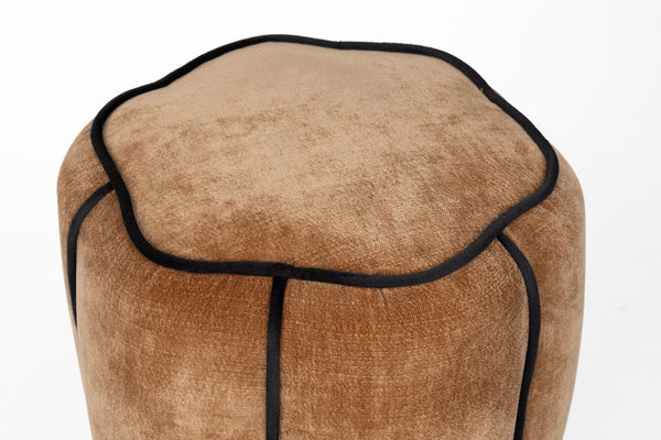 Poef Donna Velours Licht Bruin
