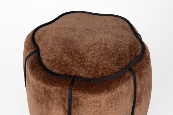 Poef Donna Velours Donker Bruin