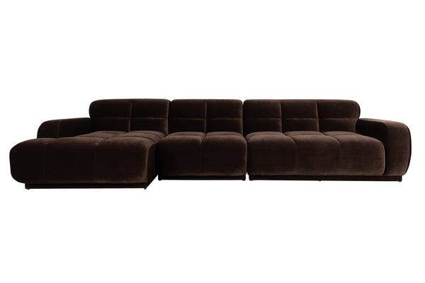 Bank Hazel 6-zits Chaise Longue Links Bruin