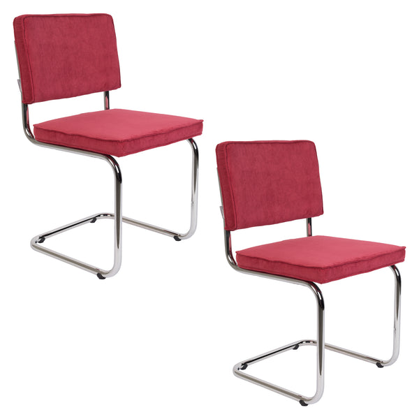 Stoel Ridge Rib Rood 21a (set van 2)