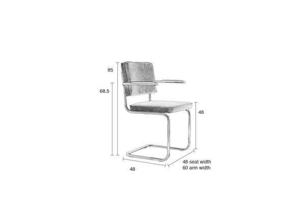 Fauteuil Ridge Rib Grijs 6a (set van 2)