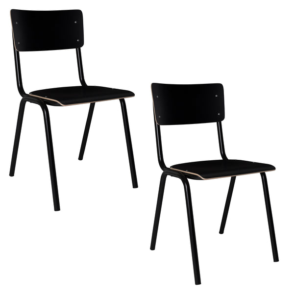 Back to school stoel hpl zwart (set of 4)