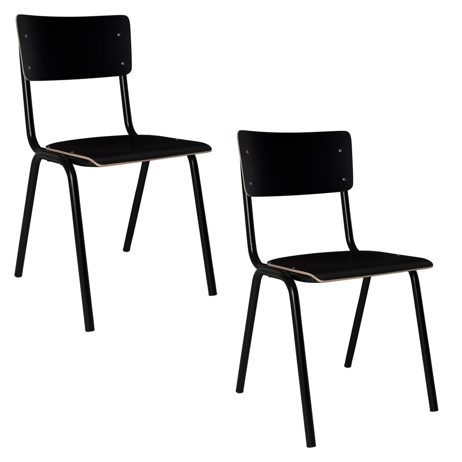Back to school stoel hpl zwart (set of 4)