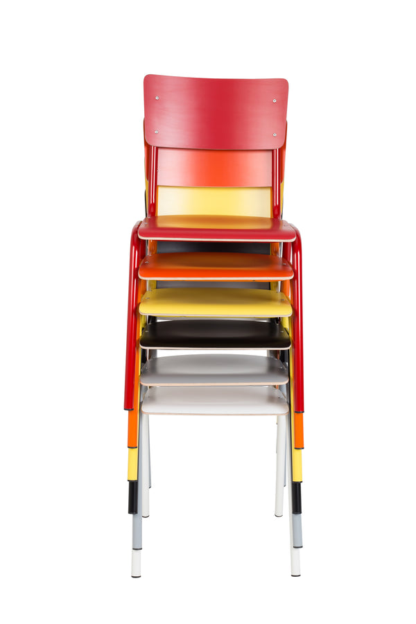 Stoel Rug To School Hpl Wit (set van 4)