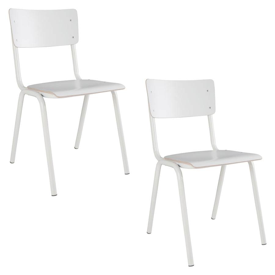 Stoel Rug To School Hpl Wit (set van 4)
