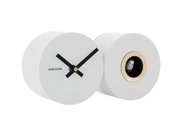 Wall clock Duo Cuckoo matt white
