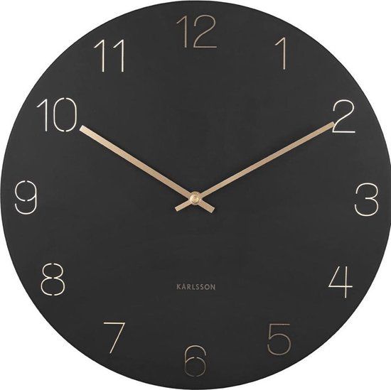 Wall clock Charm engraved numbers black