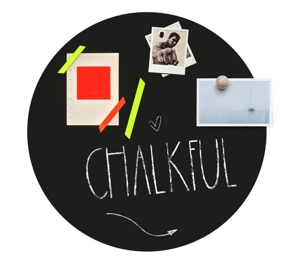 Chalkboard magnetic sticker - round - black